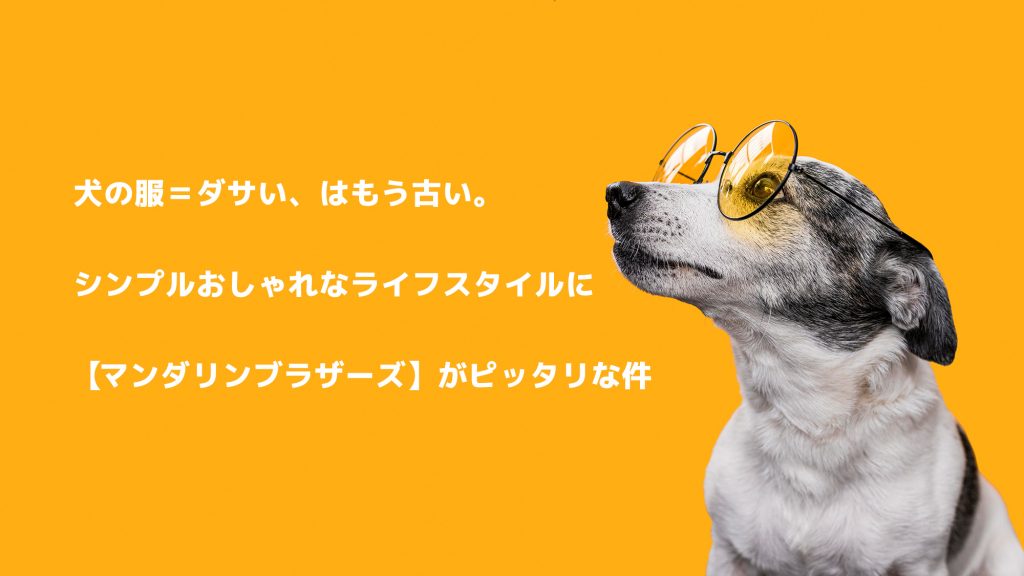 犬の服はダサいはもう古い
マンダリンブラザーズ